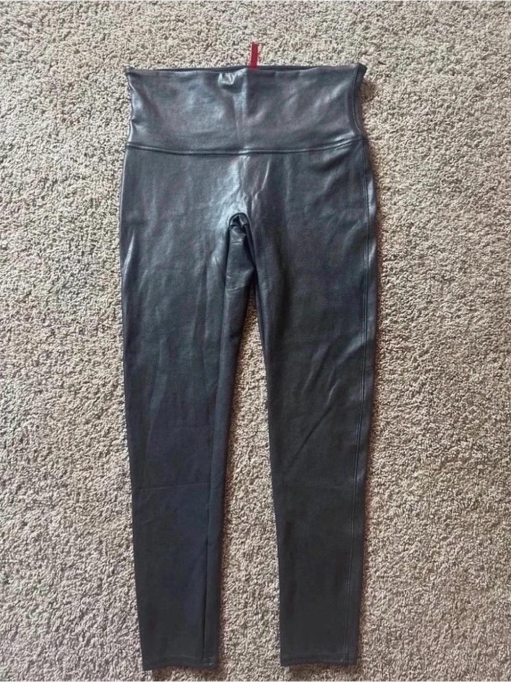 SPANX High-Waist Faux Leather Leggings in Black